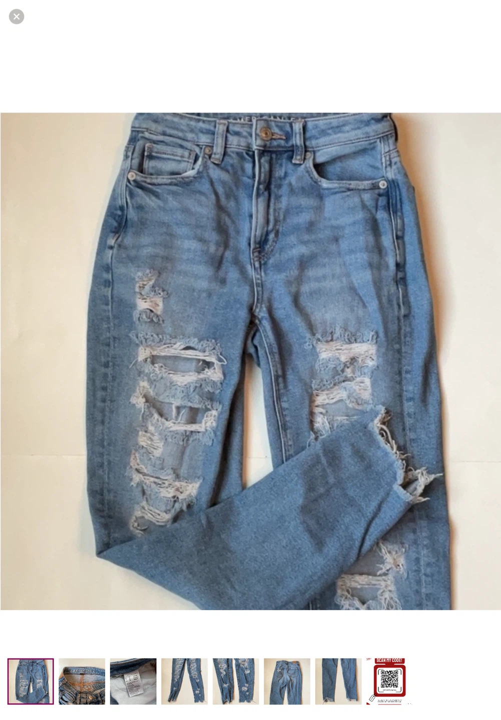 American Eagle Distressed Mom Jeans - Size 00
