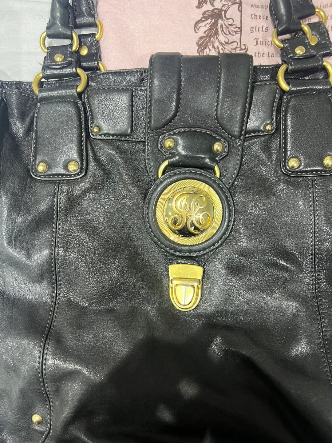 Juicy Couture Black Leather Tote Bag - photo 2