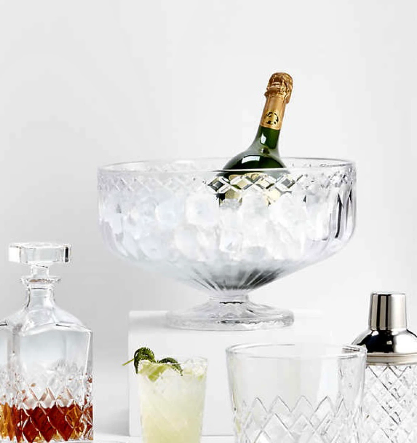 Hobnail Footed Punch Bowl - Crate & Barrel - photo 2