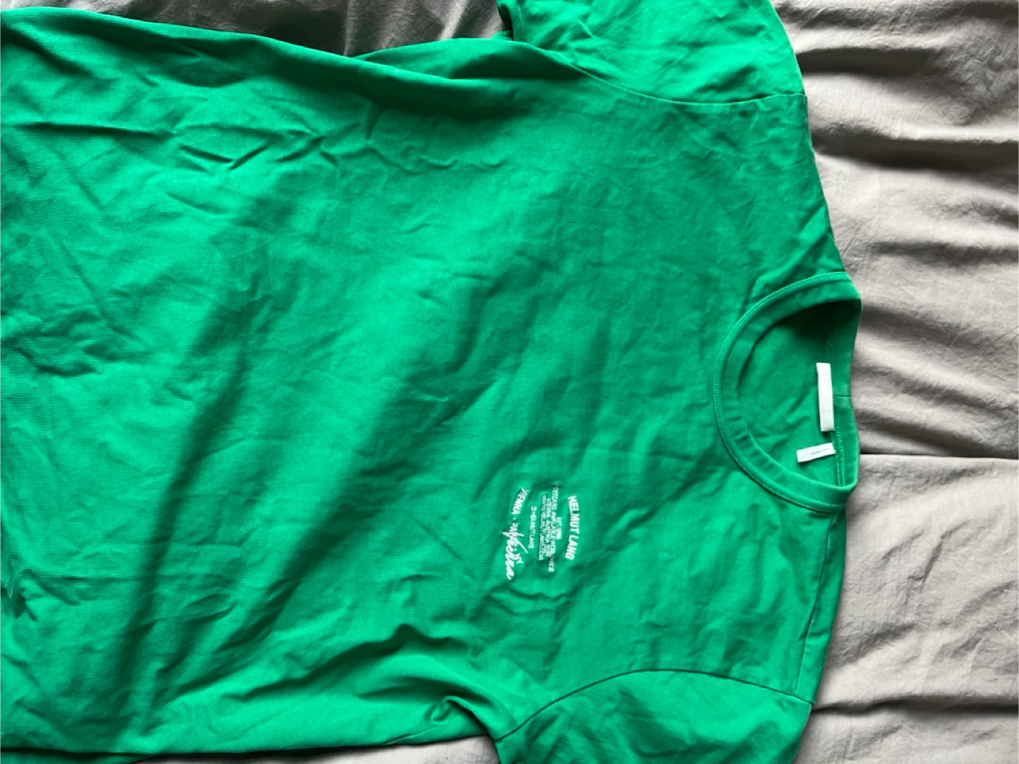 Helmut Lang Green Graphic T-Shirt - photo 2