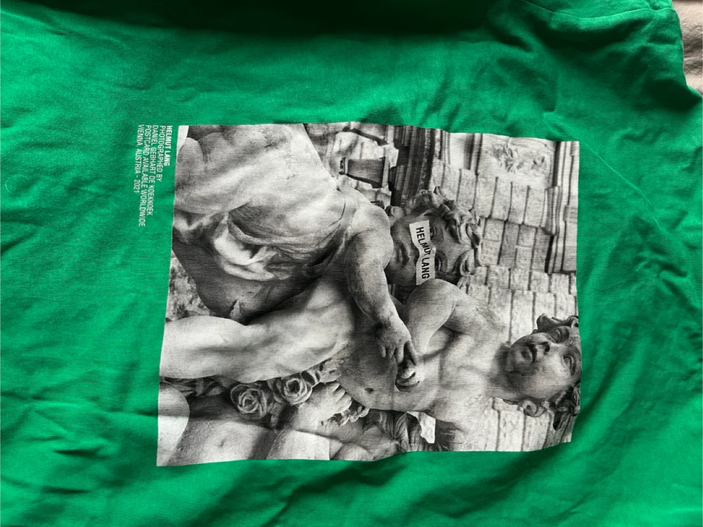 Helmut Lang Green Graphic T-Shirt