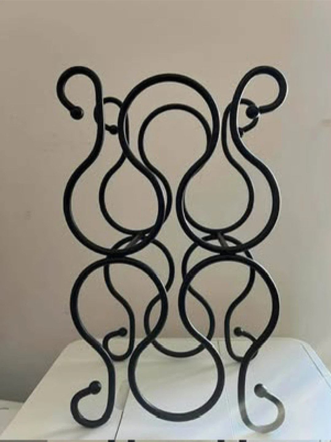 Black Metal Wine Rack - Holds 6 Bottles