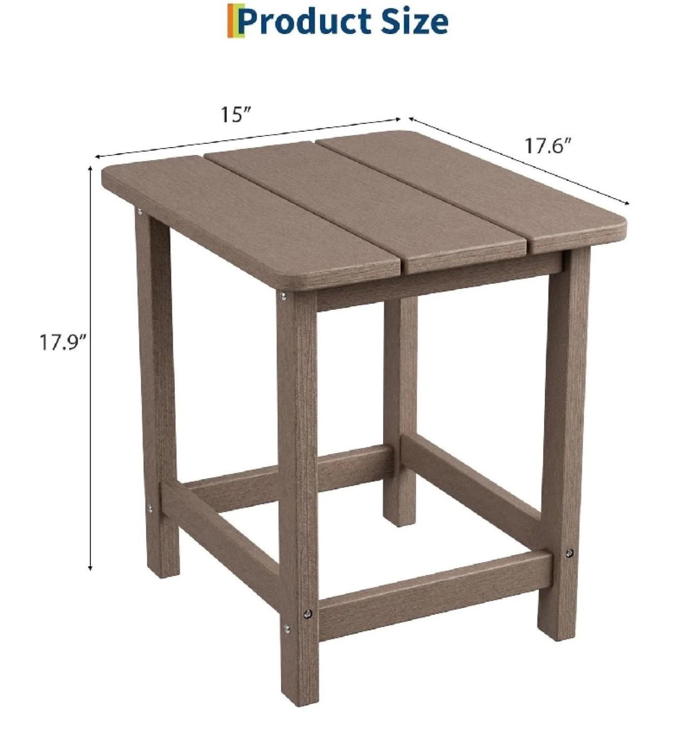 New in Box Square Outdoor Side Table Durable - photo 2