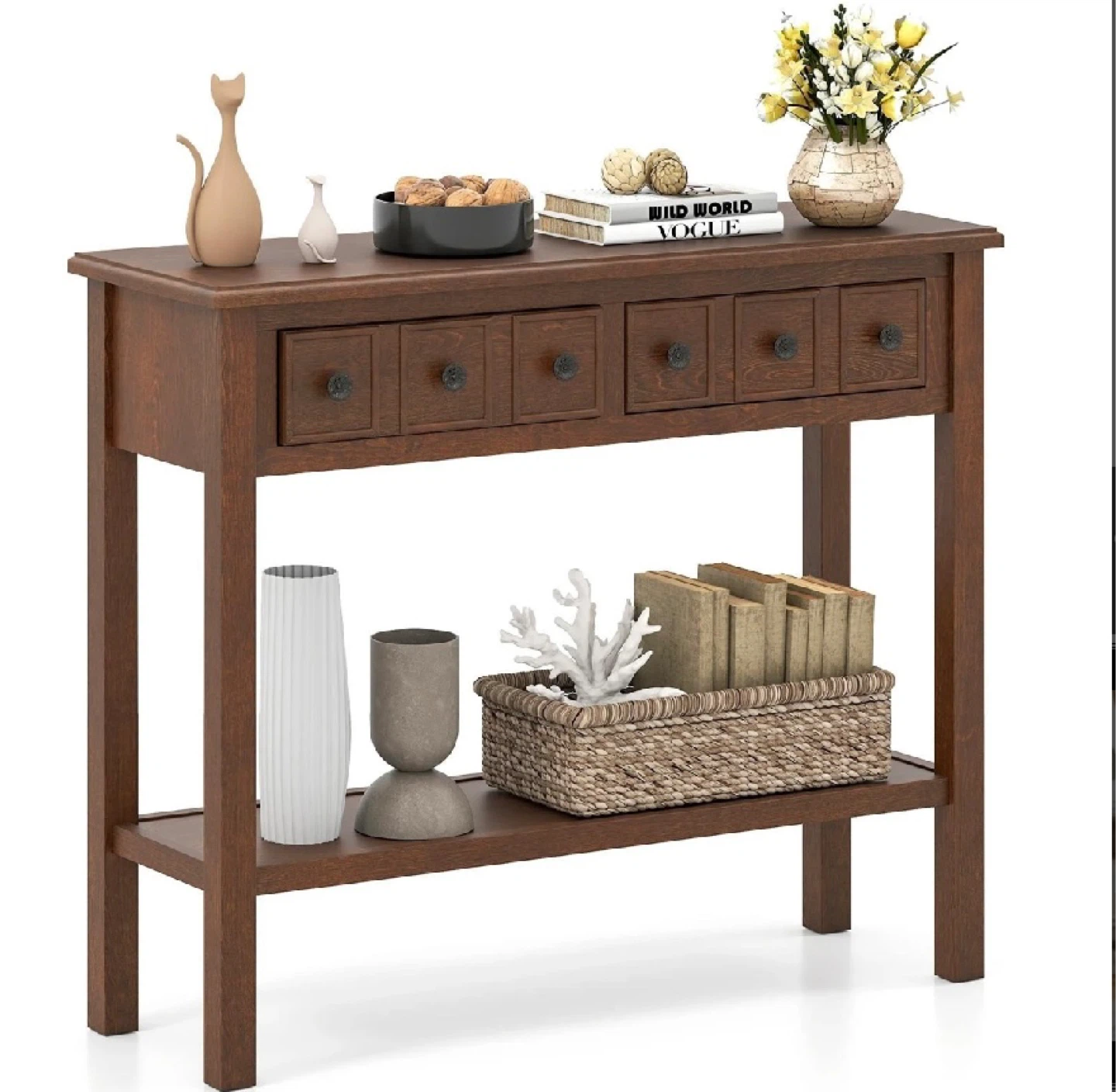 New in Box 38-inch rustic console table, Espresso