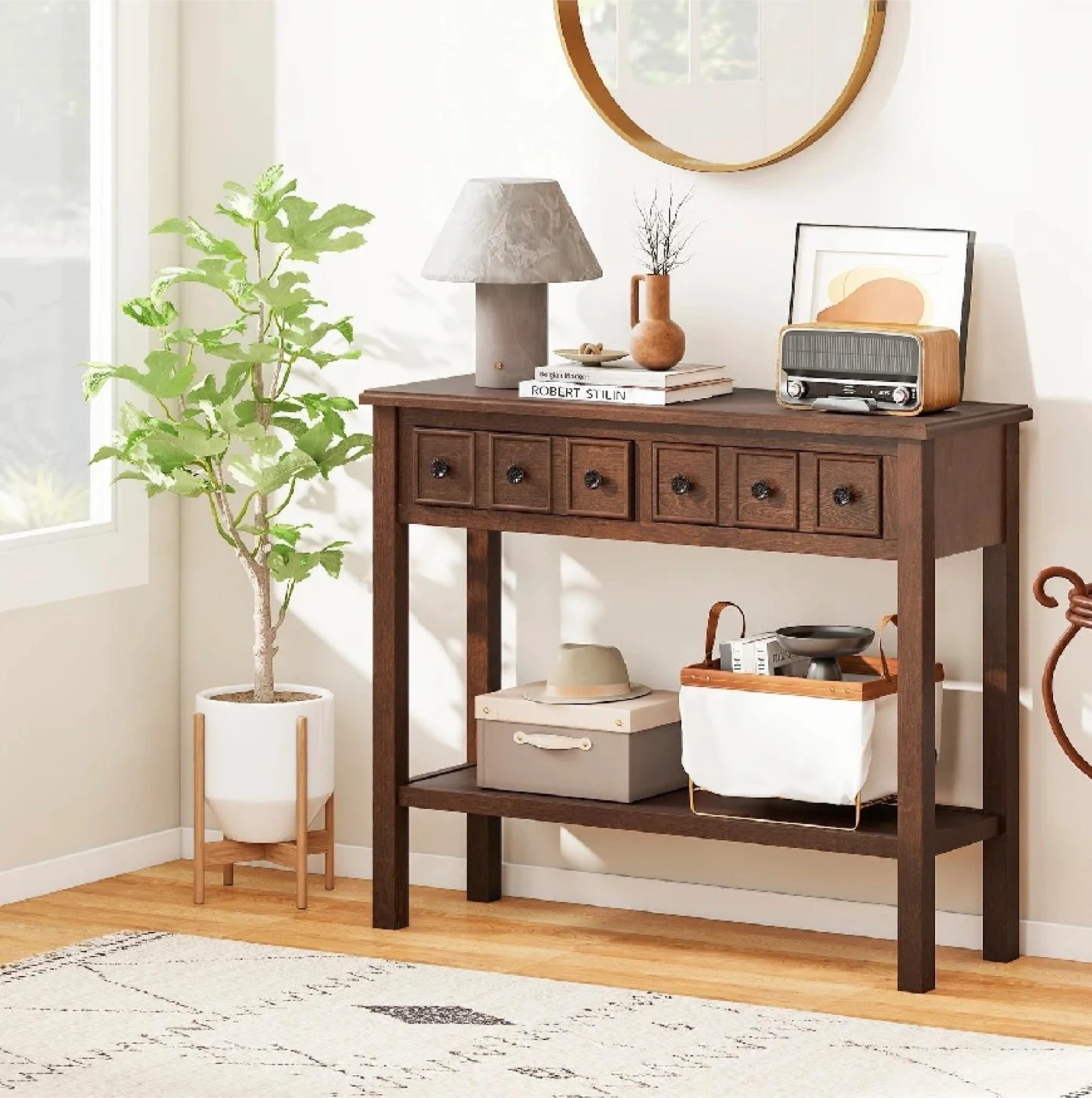 New in Box 38-inch rustic console table, Espresso - photo 4