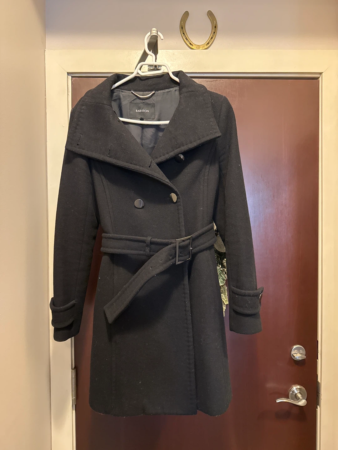 Babaton Black Wool Coat