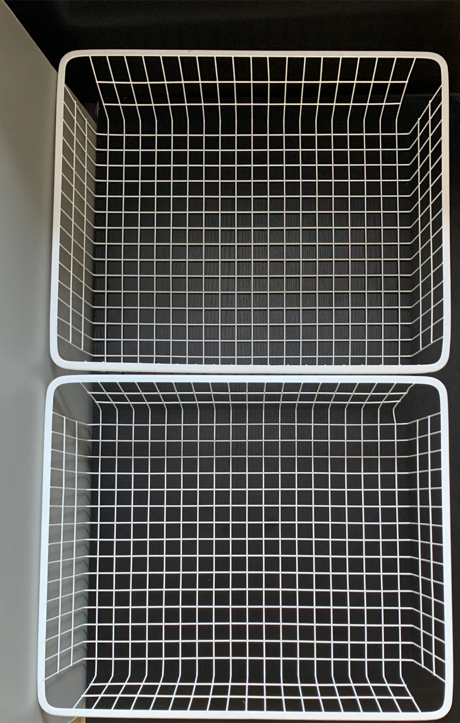 White Wire Storage Baskets- Set of 2 - photo 2