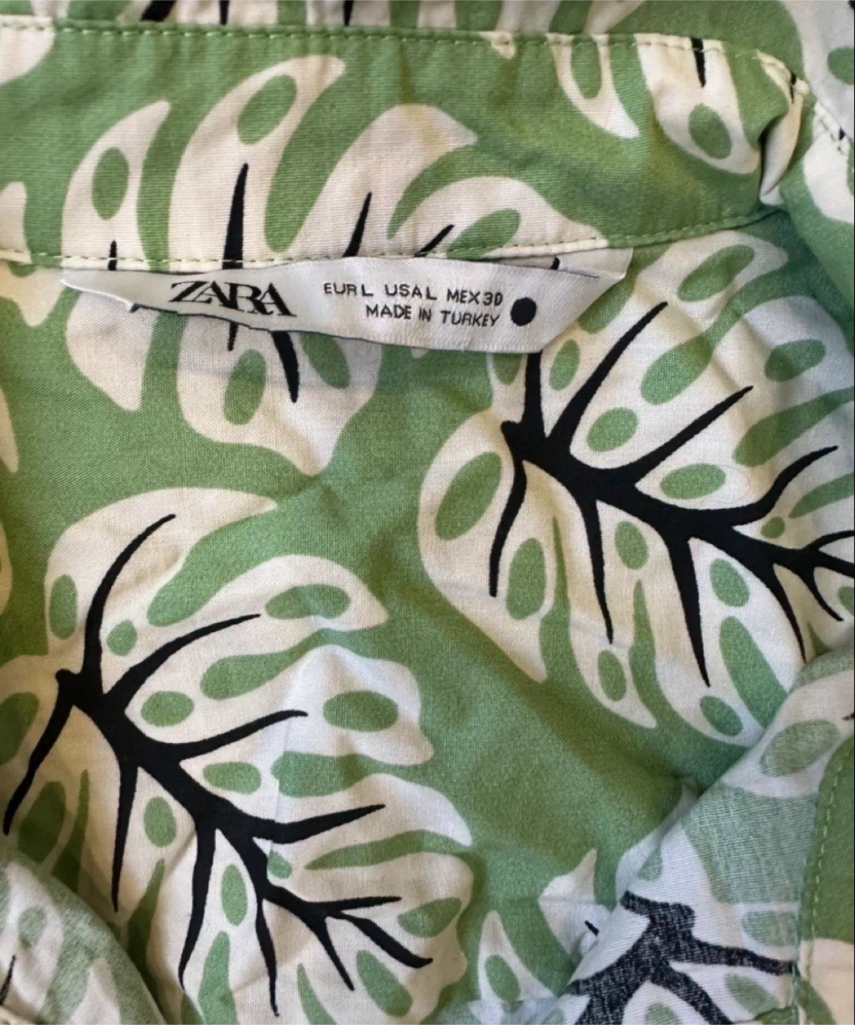Zara Leaf Print MINI Dress - Size L - photo 3