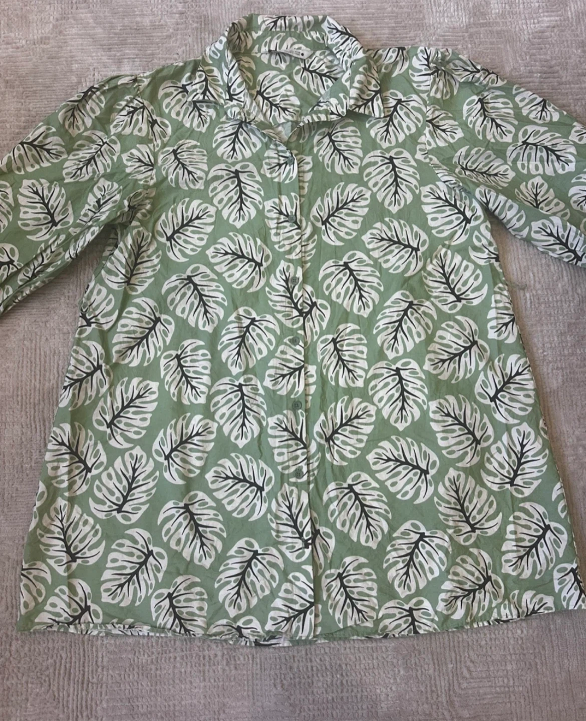 Zara Leaf Print MINI Dress - Size L - photo 2