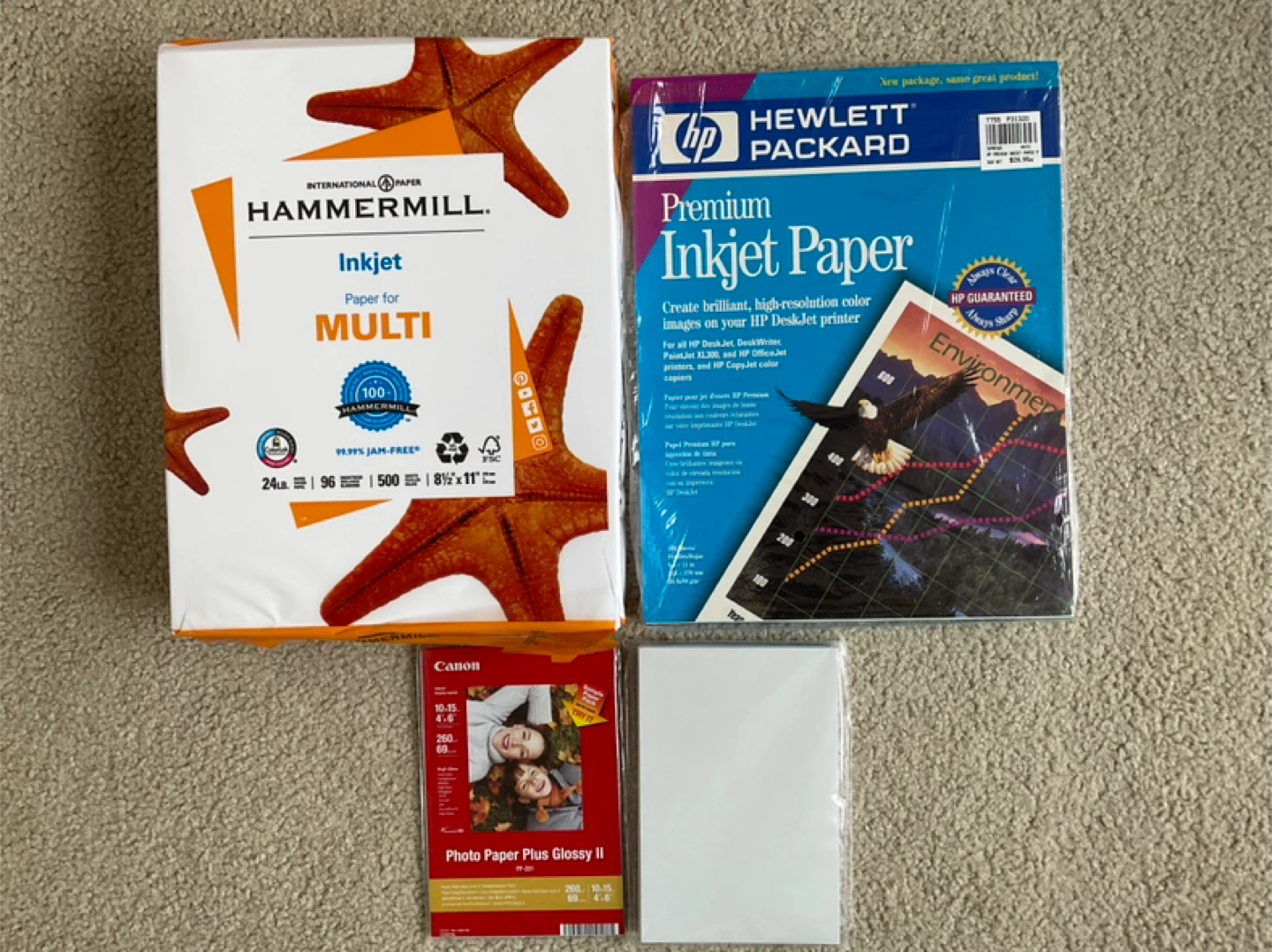 HAMMERMILL INKJET PAPER, HP PREMIUM INJET PAPER & PHOTO PAPER