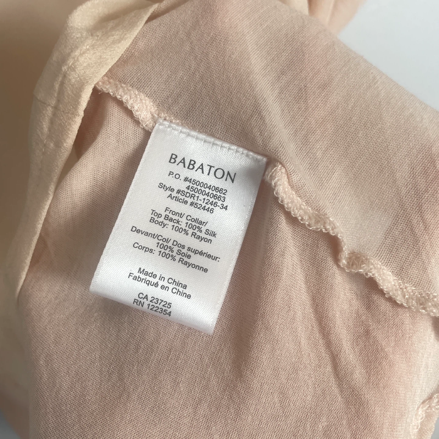 Aritzia Babaton Pink Silk Tunic Blouse Size Small - photo 4