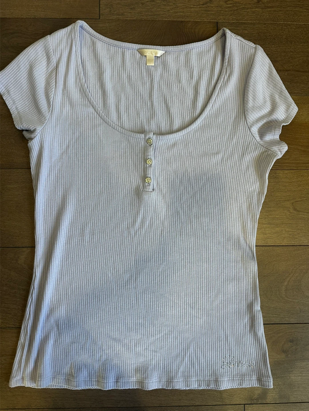 Guess Lilac Ribbed Top - Size L