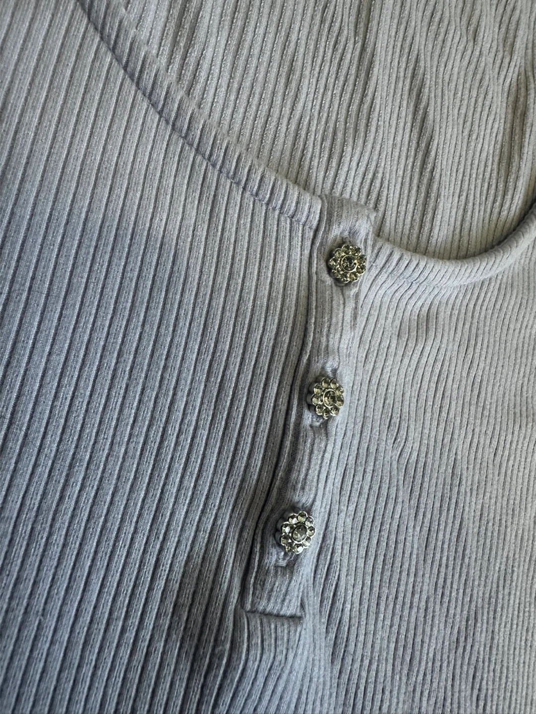 Guess Lilac Ribbed Top - Size L - photo 2