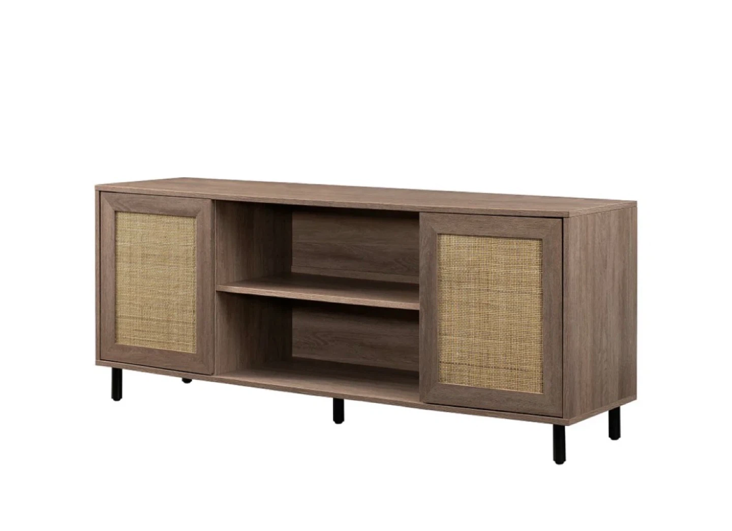New Boho Scandinavian Rattan 2 Door TV Stand - photo 4