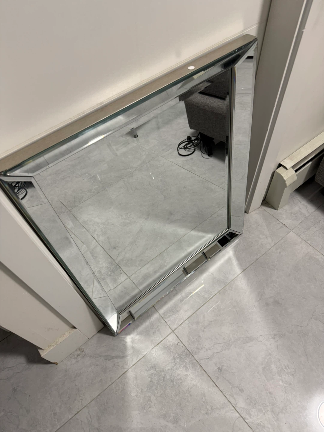 Square Mirrored Chrome Frame
