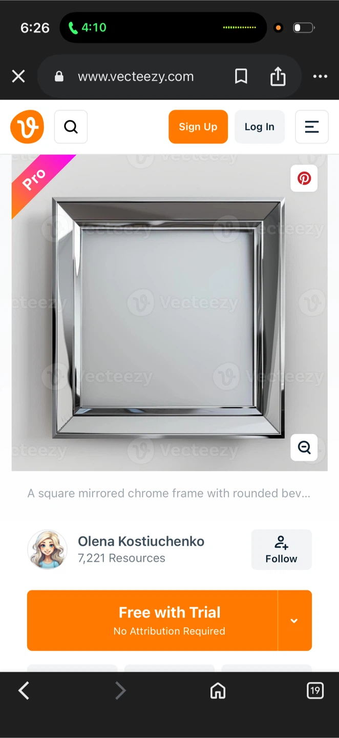 Square Mirrored Chrome Frame - photo 3