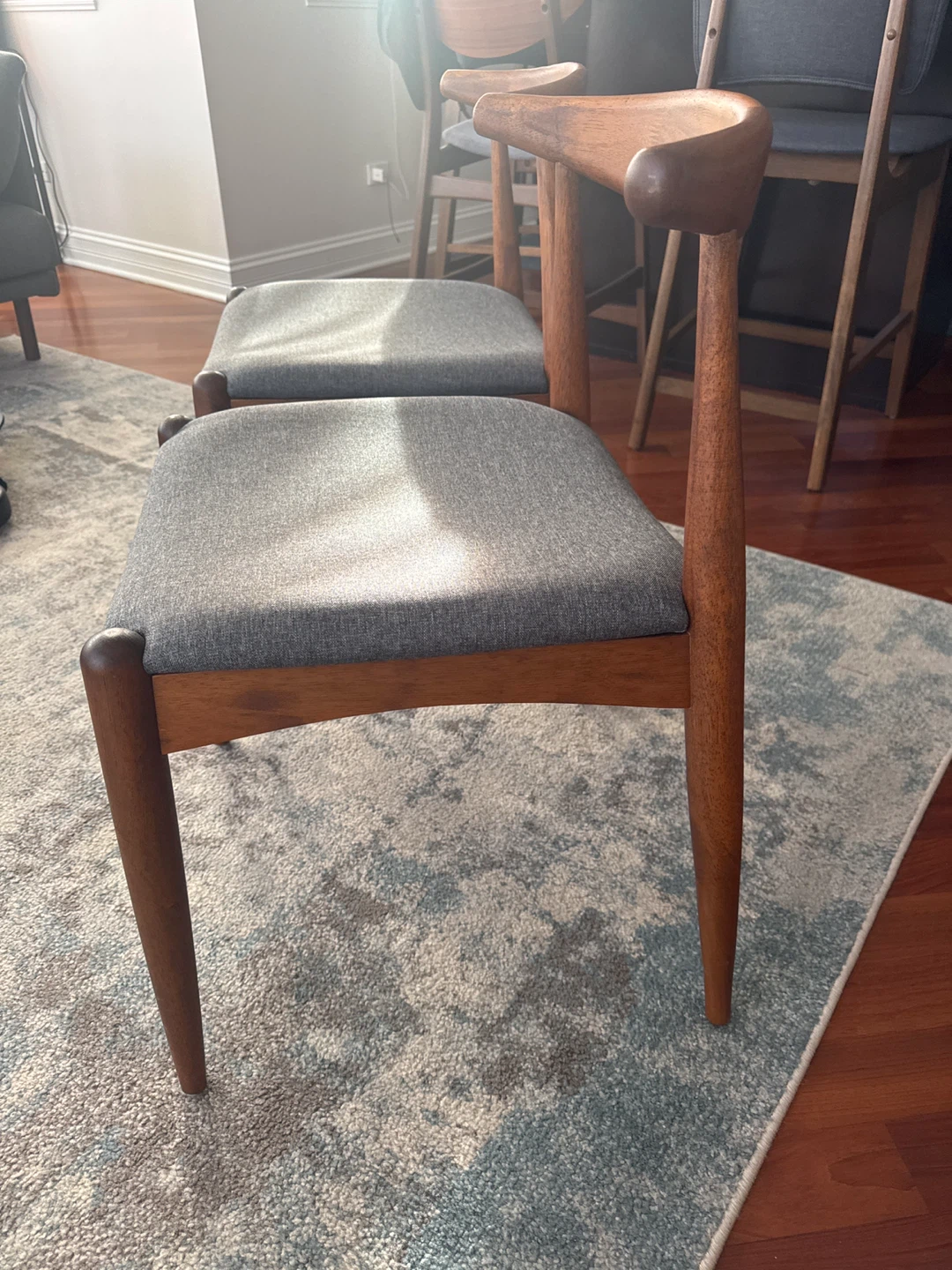 Pair of Walnut Mid Century Modern Dining Chairs - photo 4