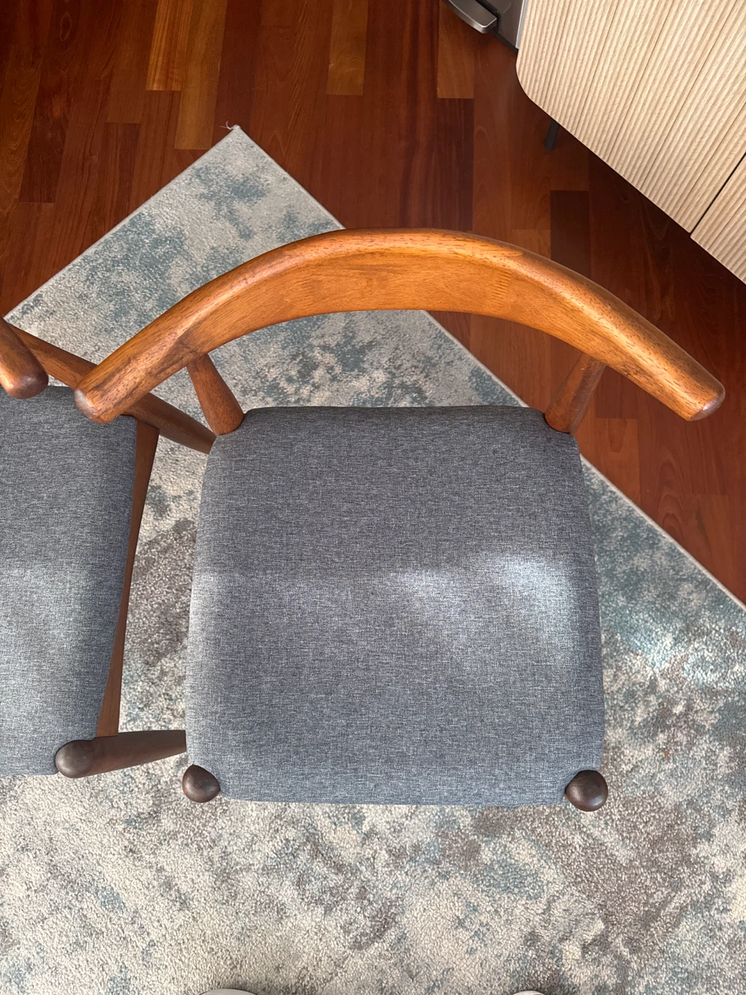 Pair of Walnut Mid Century Modern Dining Chairs - photo 3