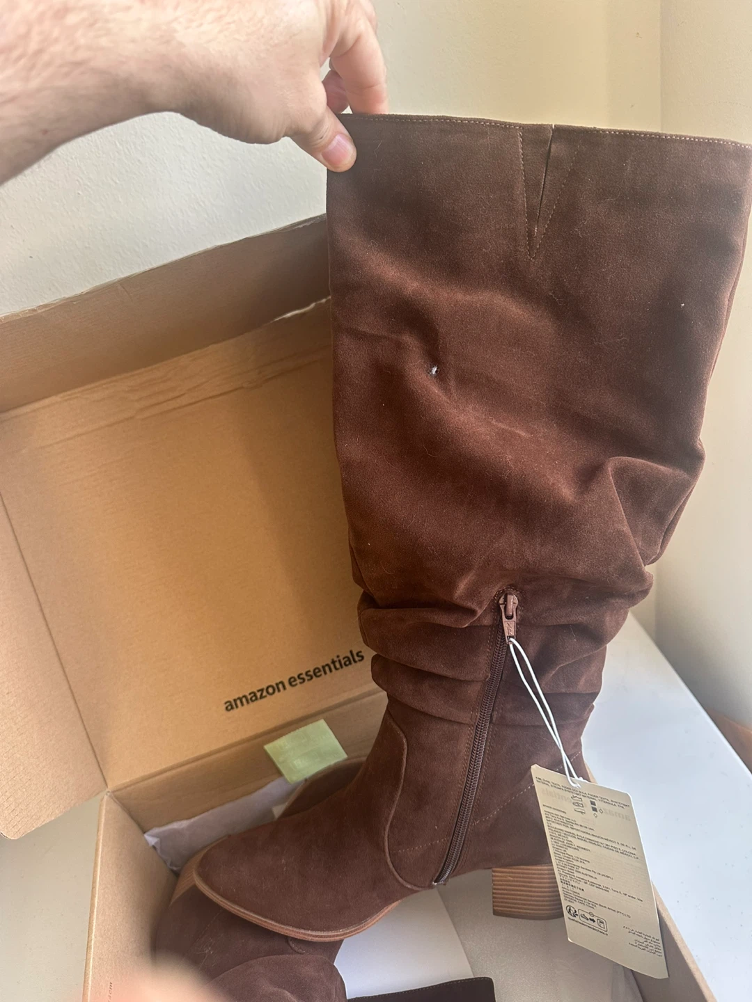 Amazon Essentials Brown Suede Boots - US 8.5, New