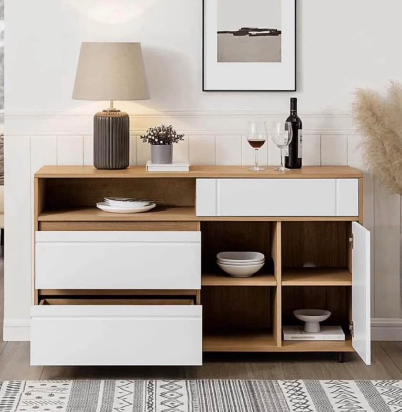 New Sideboard Buffet Server Entryway Storage Cabinet Credenza - photo 3