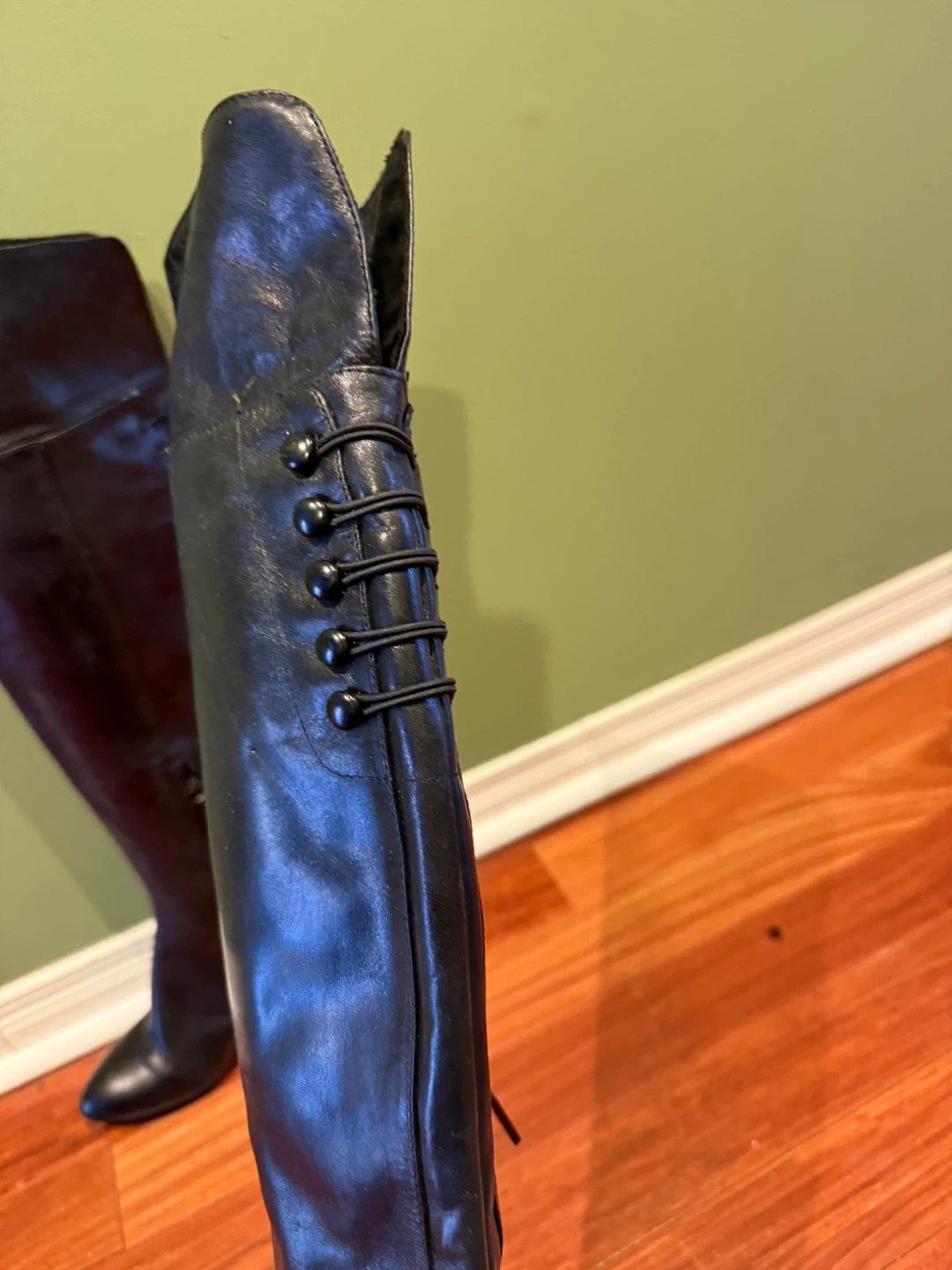 Black Leather over knees High Boots - photo 4