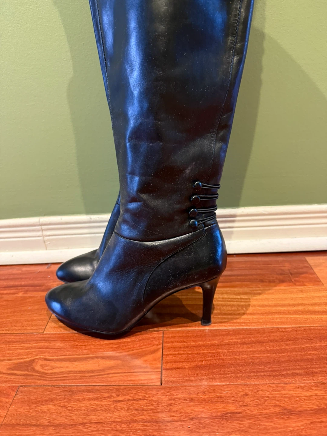 Black Leather over knees High Boots - photo 5