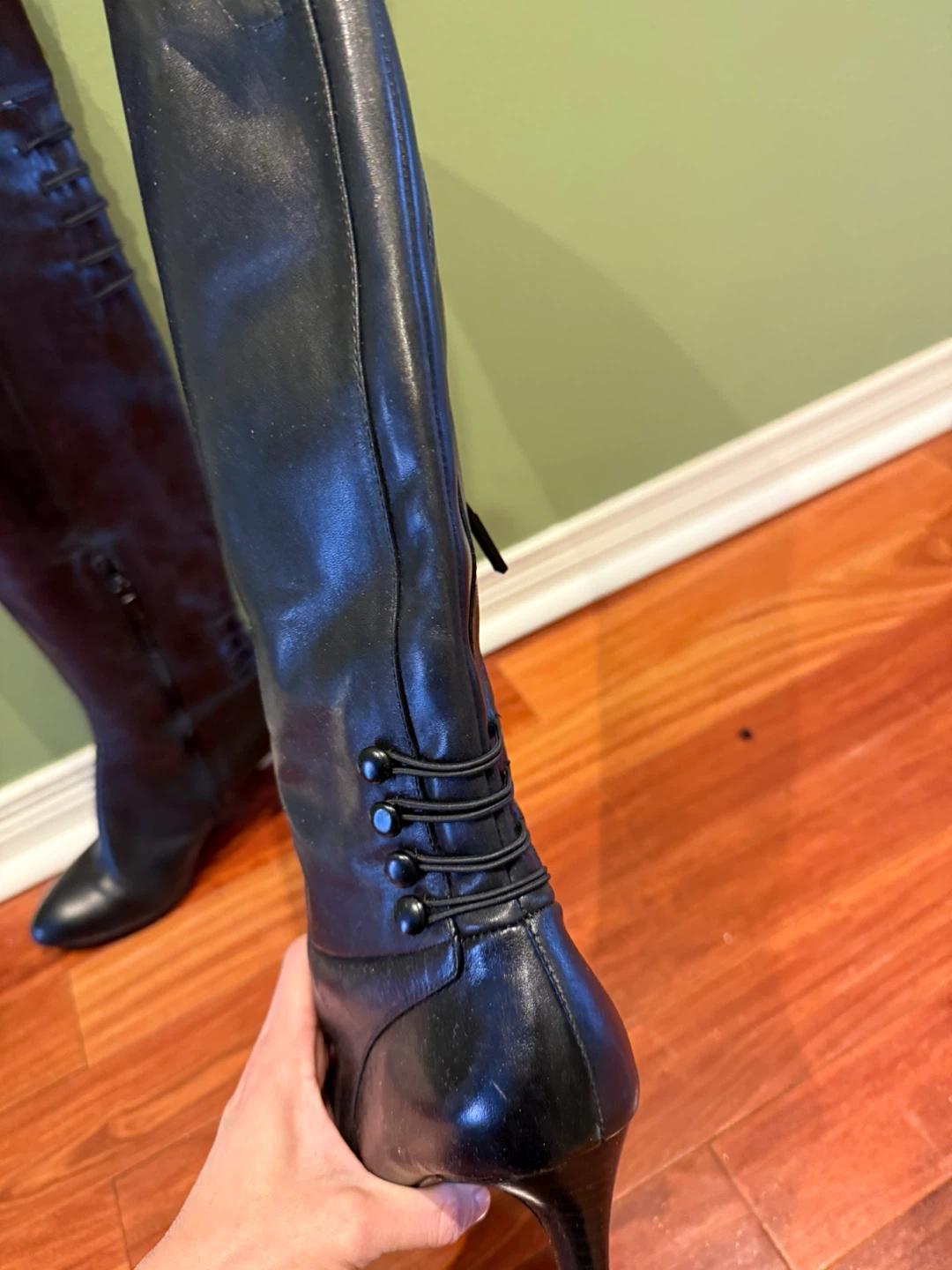 Black Leather over knees High Boots - photo 3