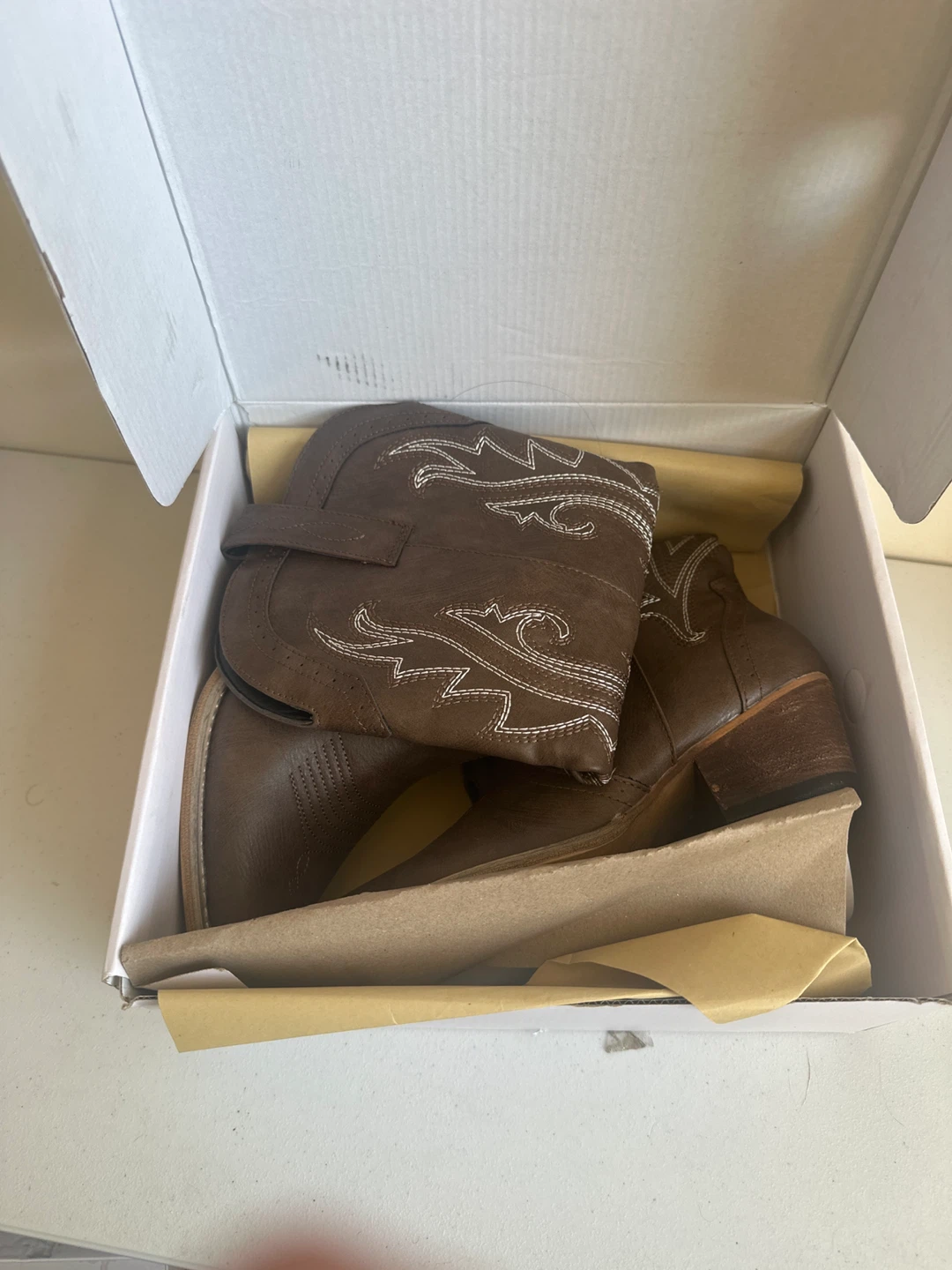 Rollda Collection Brown Cowboy Boots - size 8 - photo 2