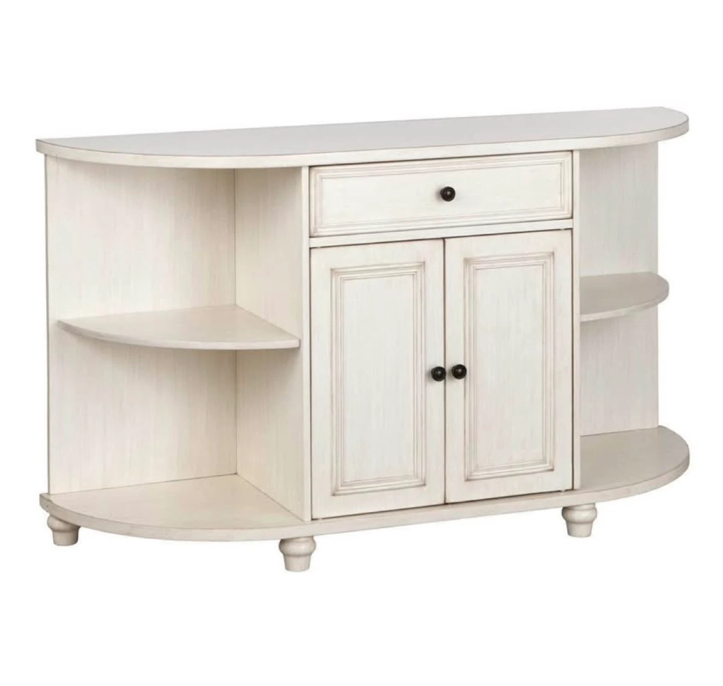New White Half-Moon Shaped Accent Table - photo 2