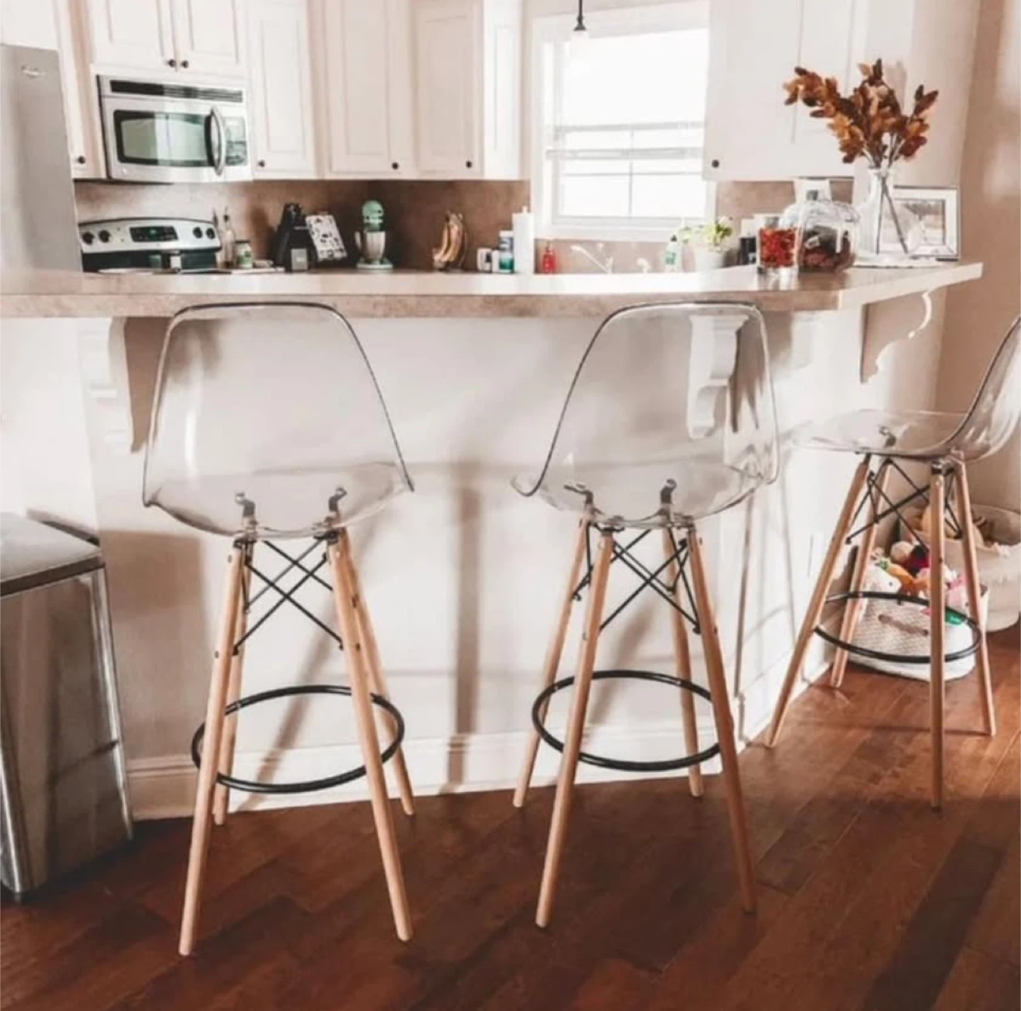 Eames/Eiffel Bar Height Chairs (x2)