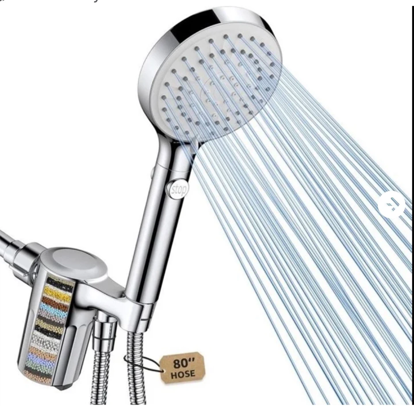 FASDUNT Filtered Shower Head with Handheld - NEW