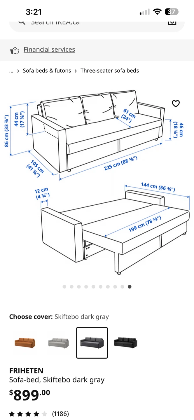 IKEA Sofa-bed, dark gray storage & bed - photo 5