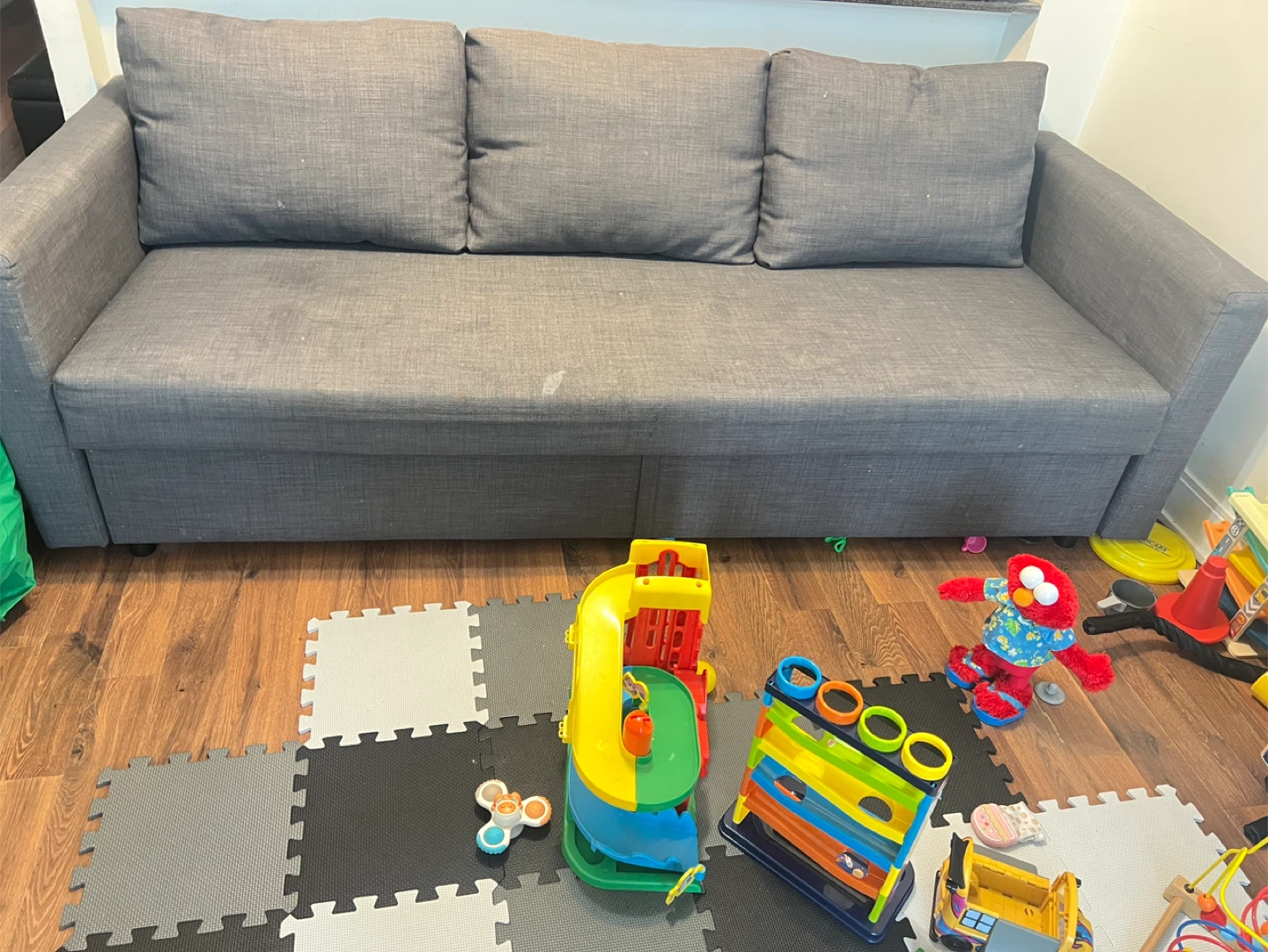 IKEA Sofa-bed, dark gray storage & bed