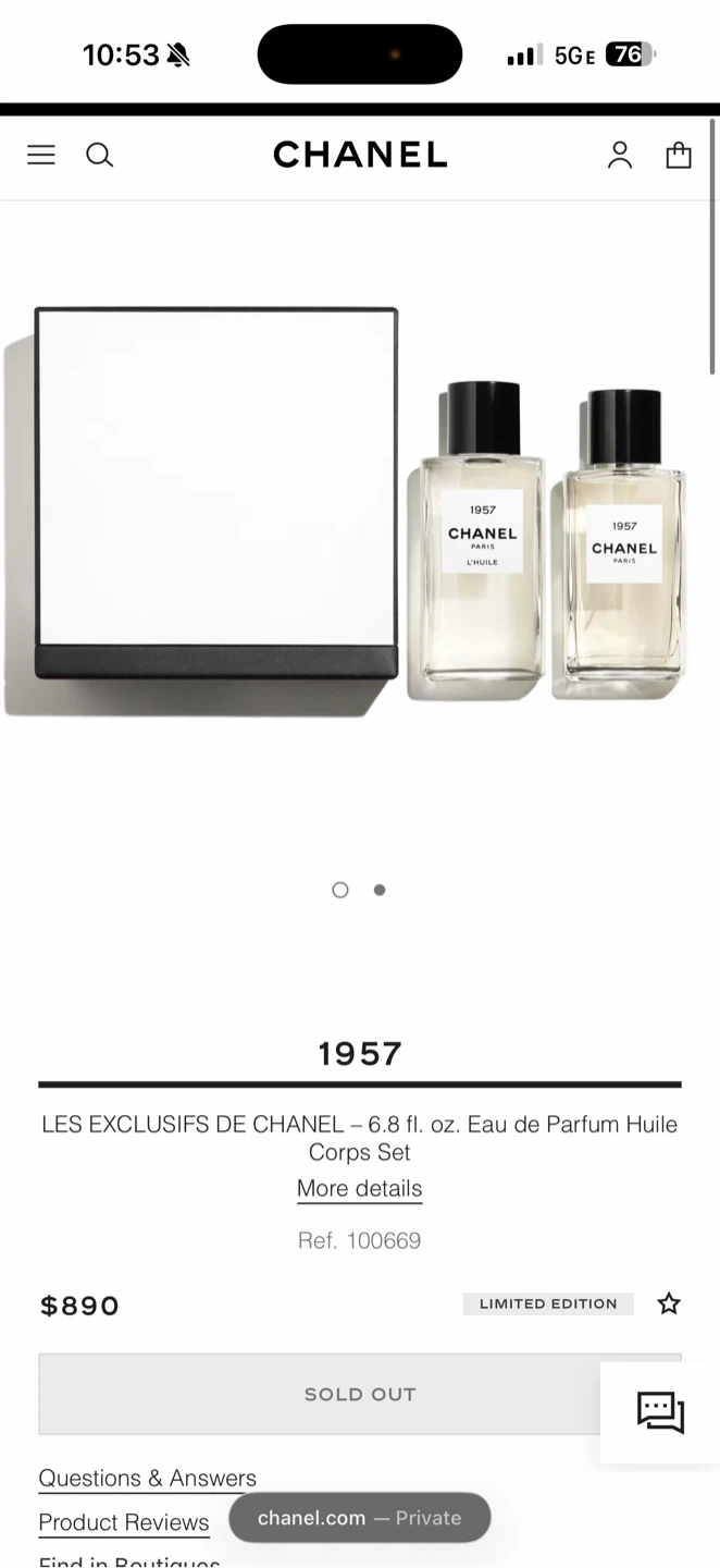 Chanel 1957 Les Exclusifs 6.8 fl oz Set - NEW