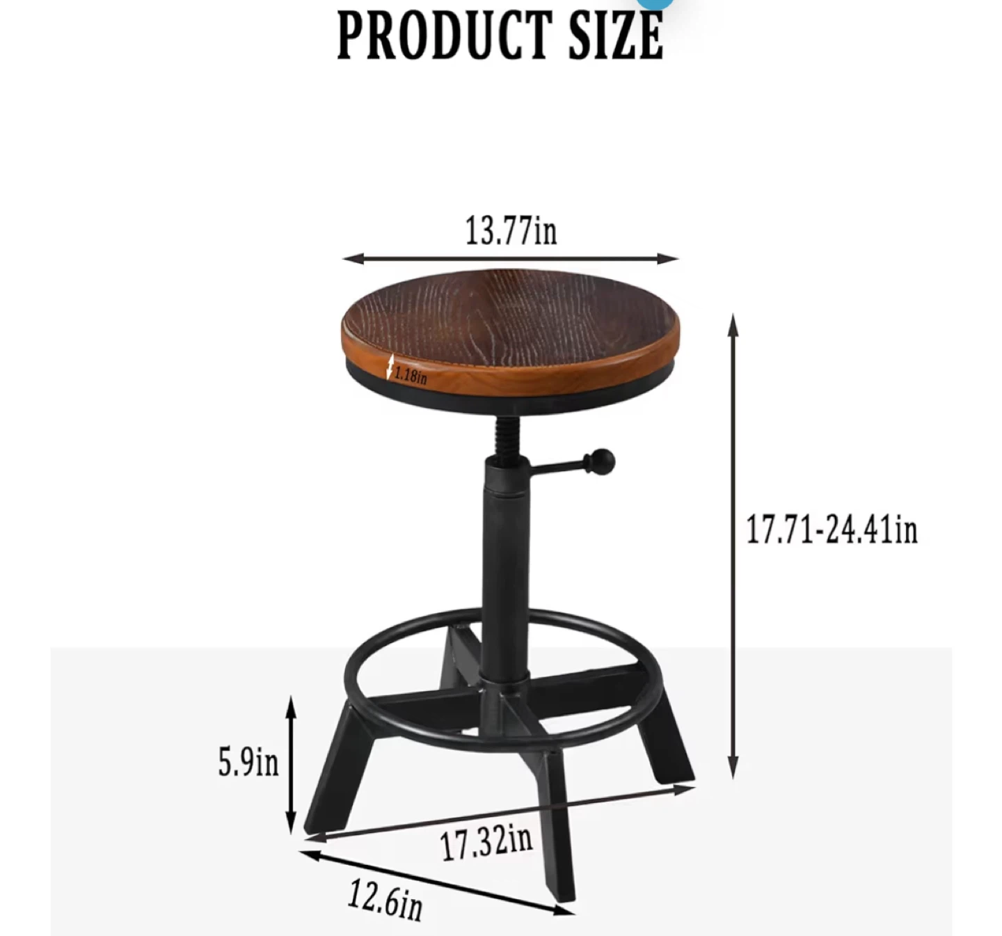 Adjustable Height Bar Stool - photo 2