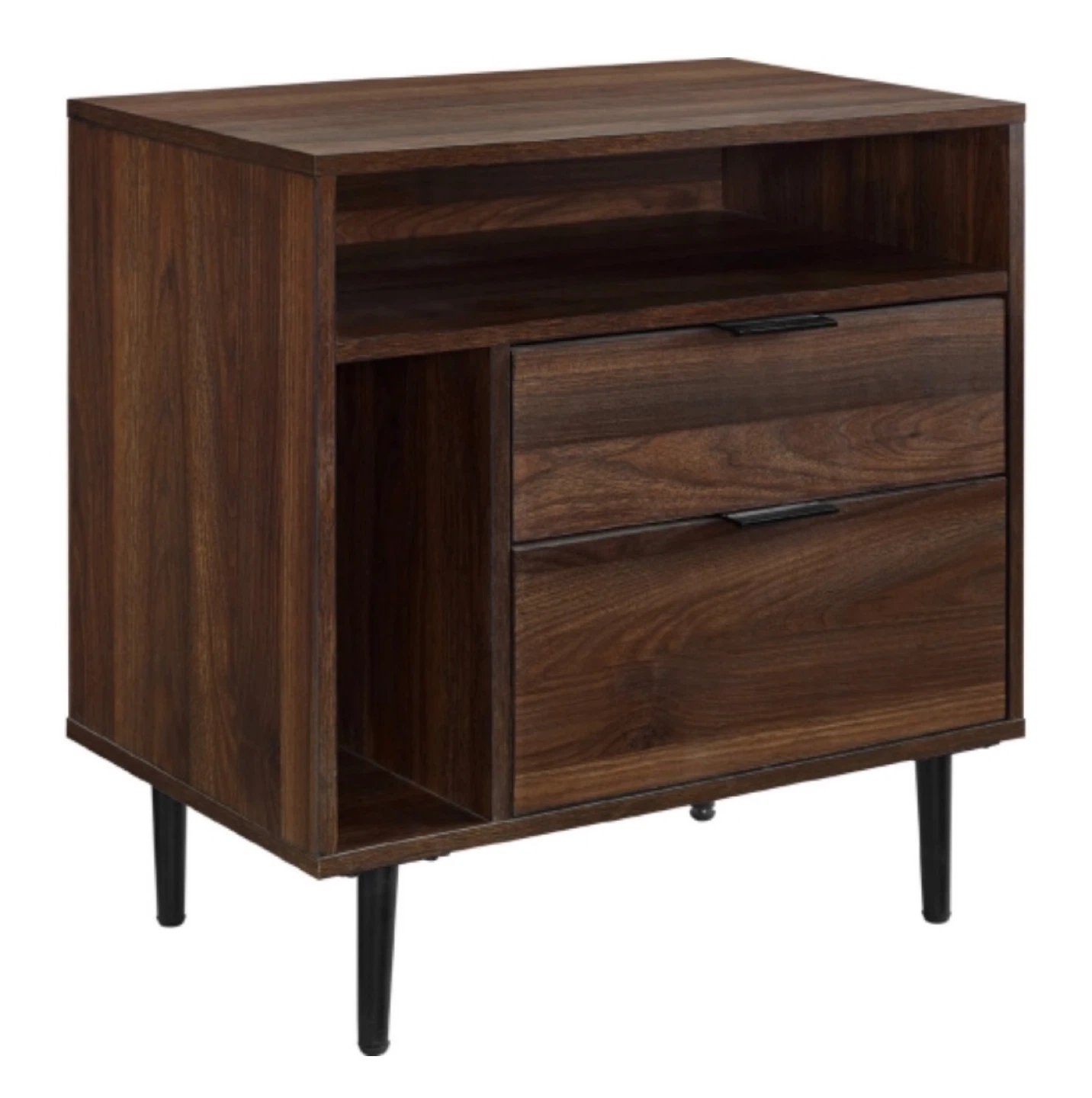 New Mid Century Modern Storage Side Table or Nightstand Walnut - photo 3