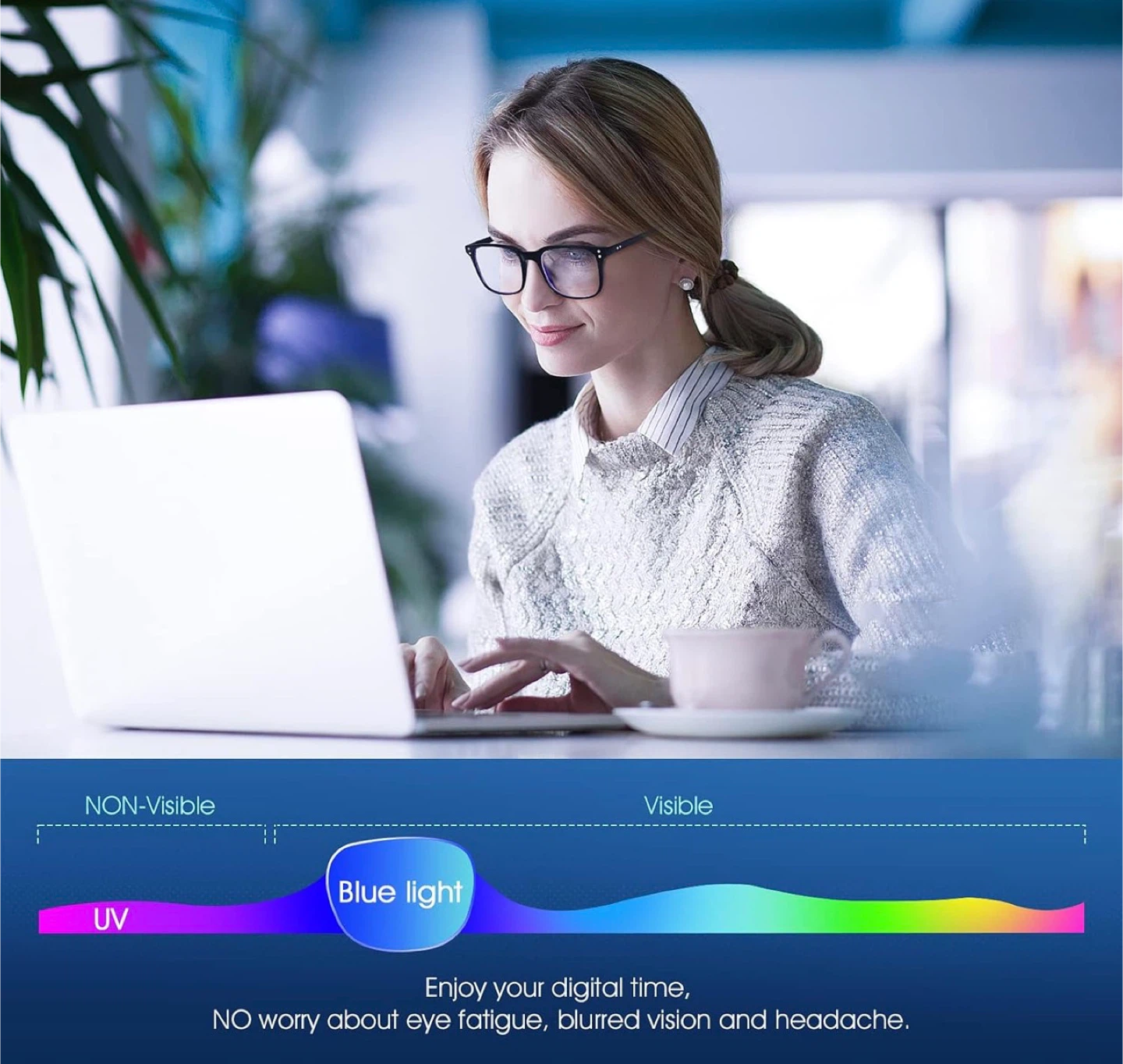 Blue Light Blocking Glasses - Black Frame - photo 2