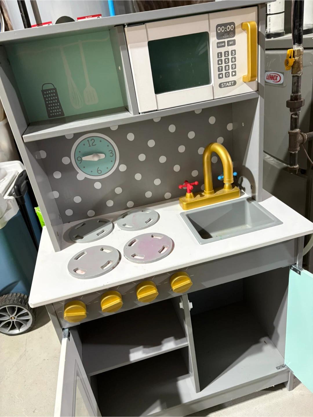 Kids Play Kitchen - Grey & White - photo 3
