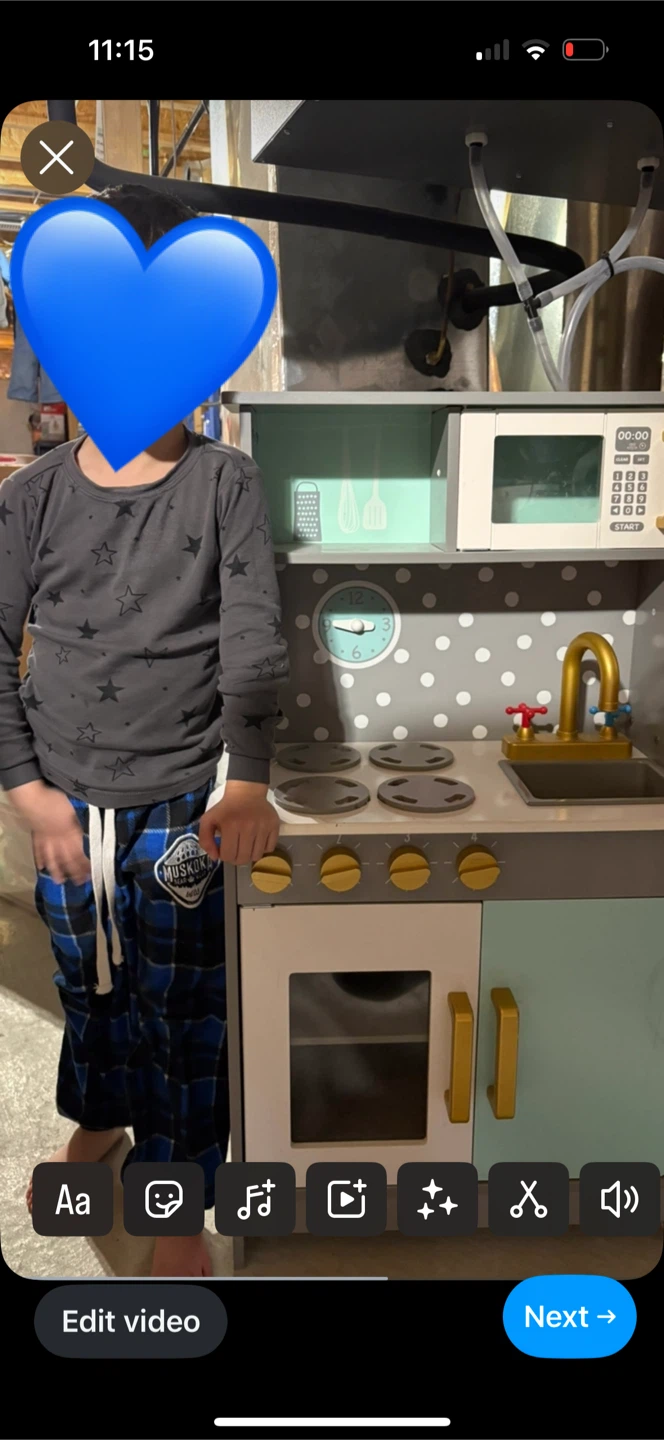 Kids Play Kitchen - Grey & White