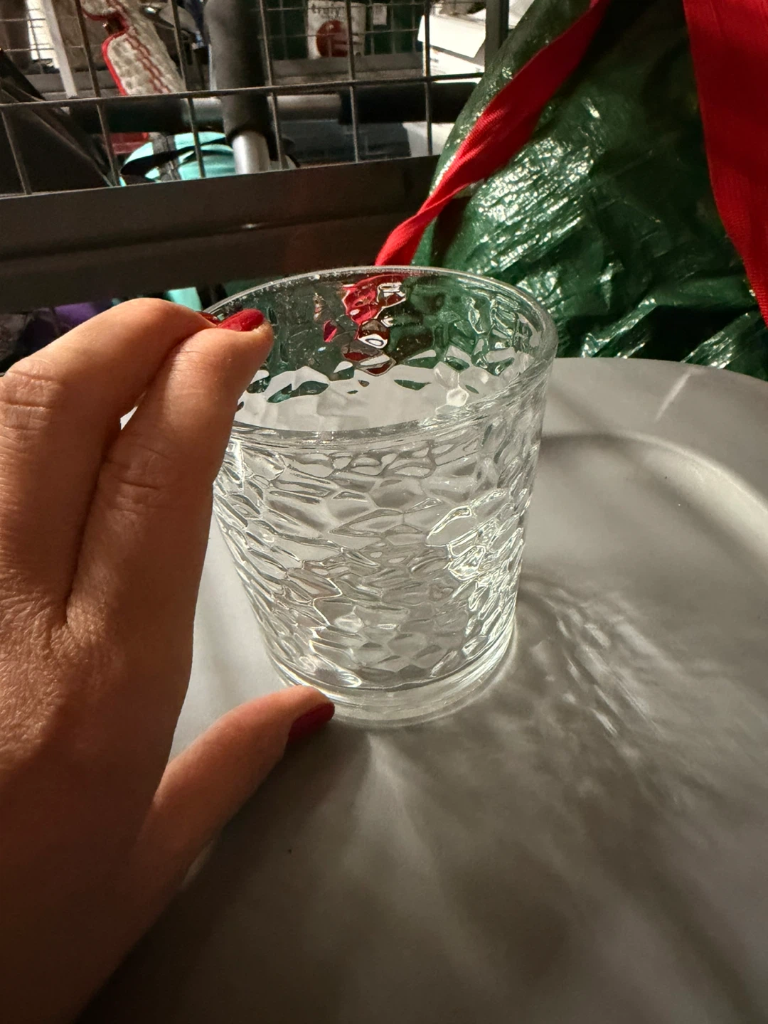 Set of Clear Textured Glass Cups🏆 - photo 2