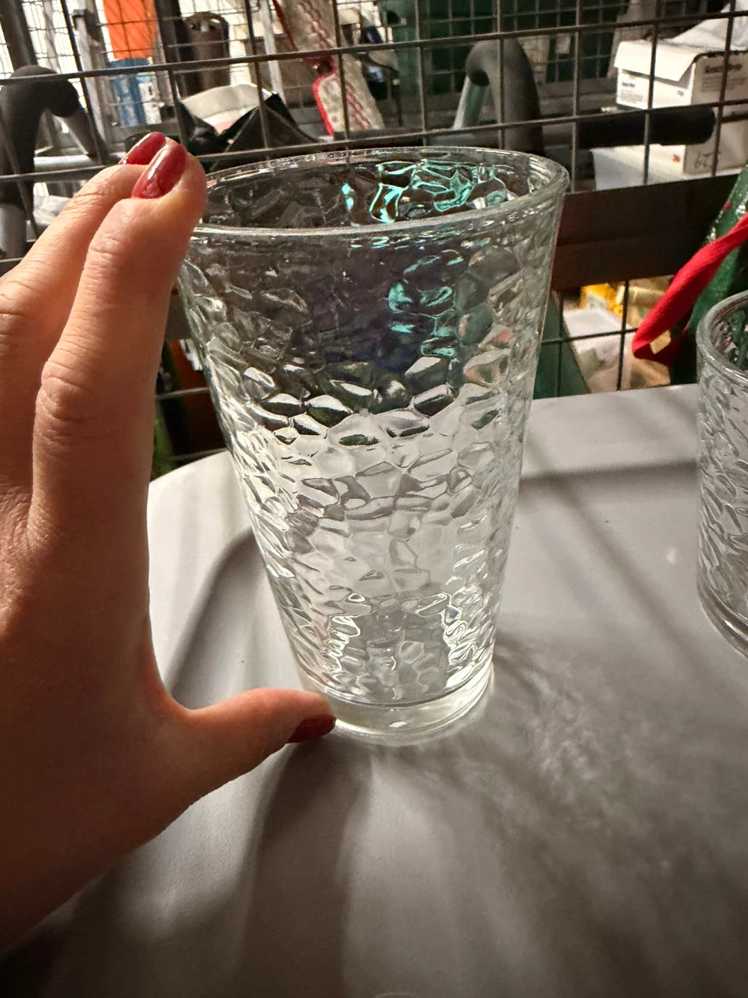 Set of Clear Textured Glass Cups🏆