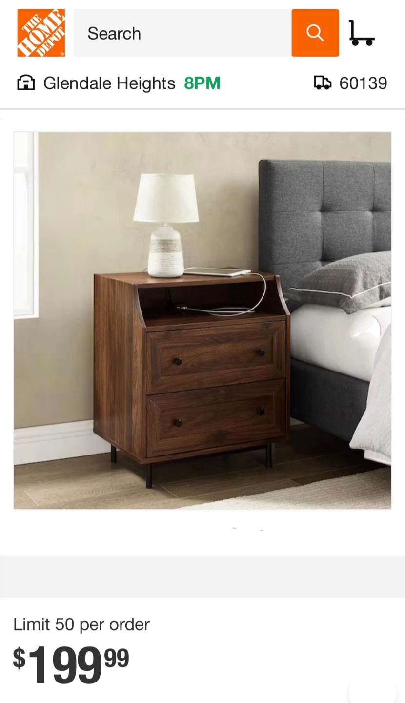 New Mid Century Modern Table or Nightstand with USB Port - photo 2