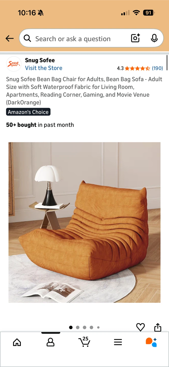 Comfy Lounge / Gaming Chair- Dark Orange - photo 3