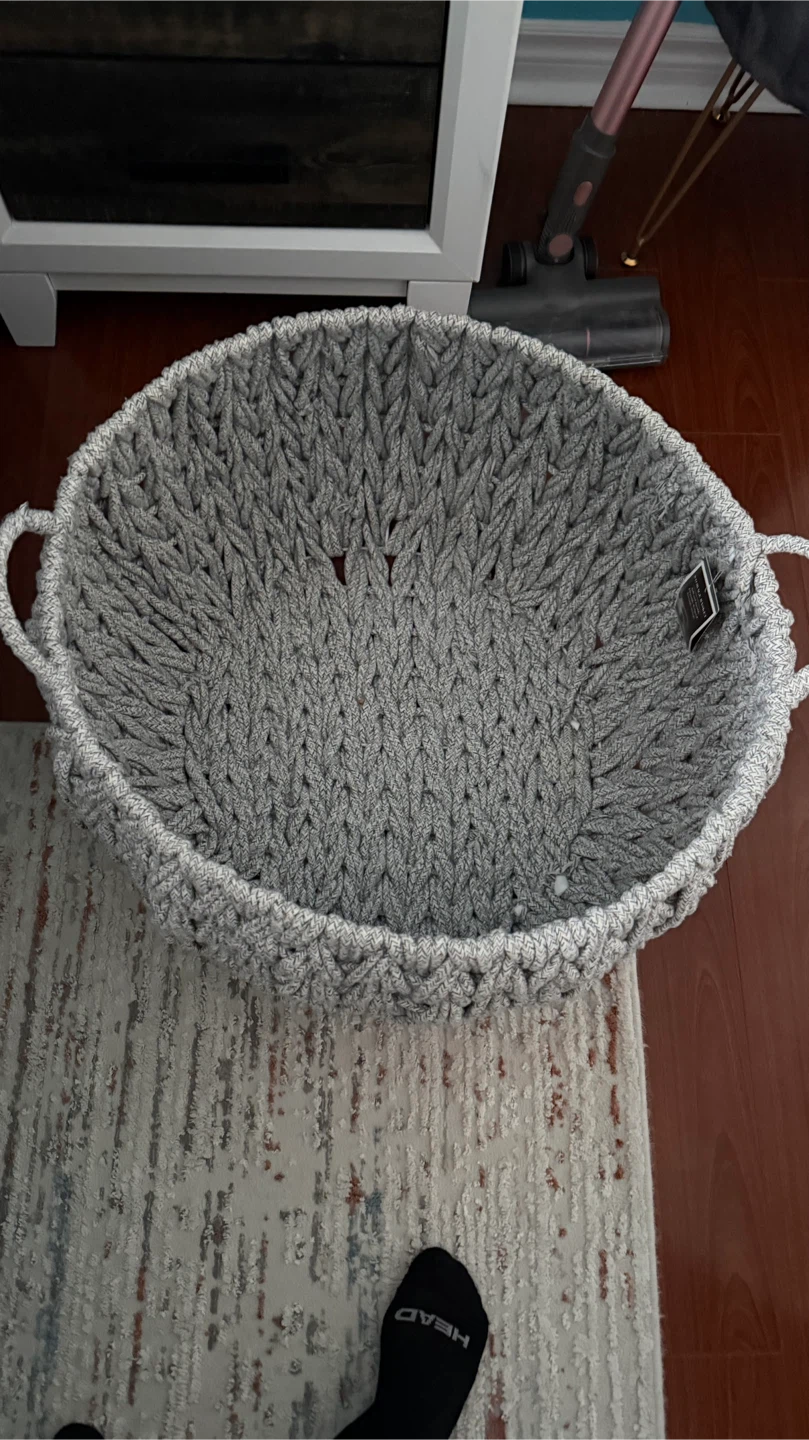 Large Grey Braided Basket