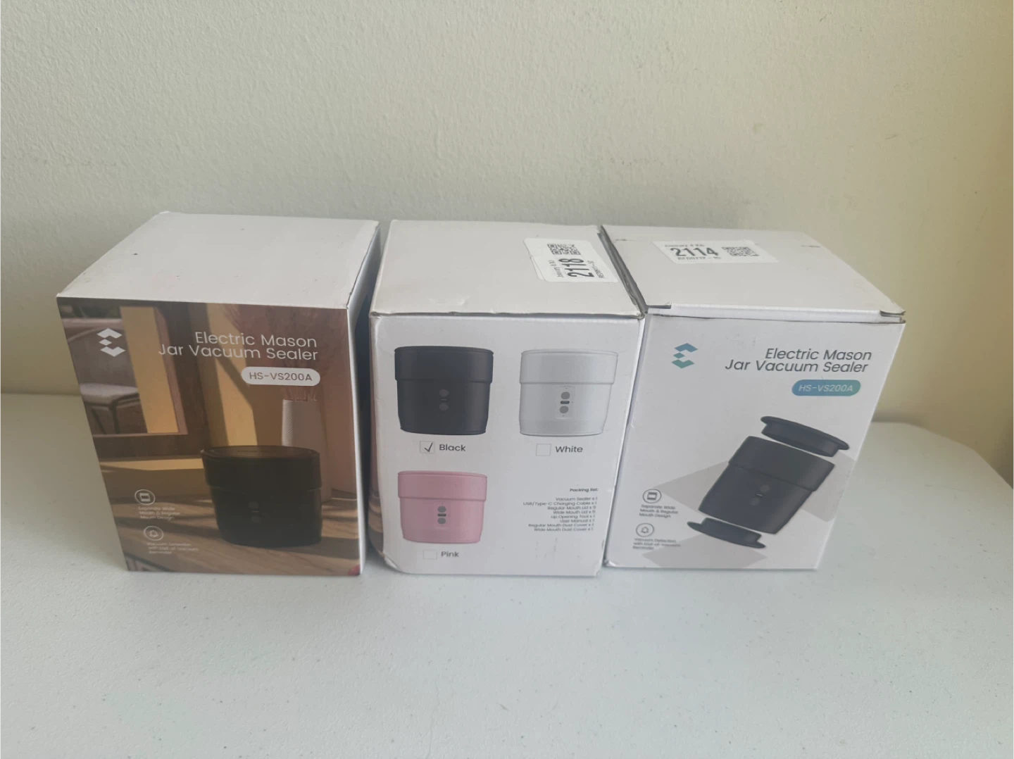 3pcs - New Electric Mason Jar Vacuum Sealer - HS-VS200A