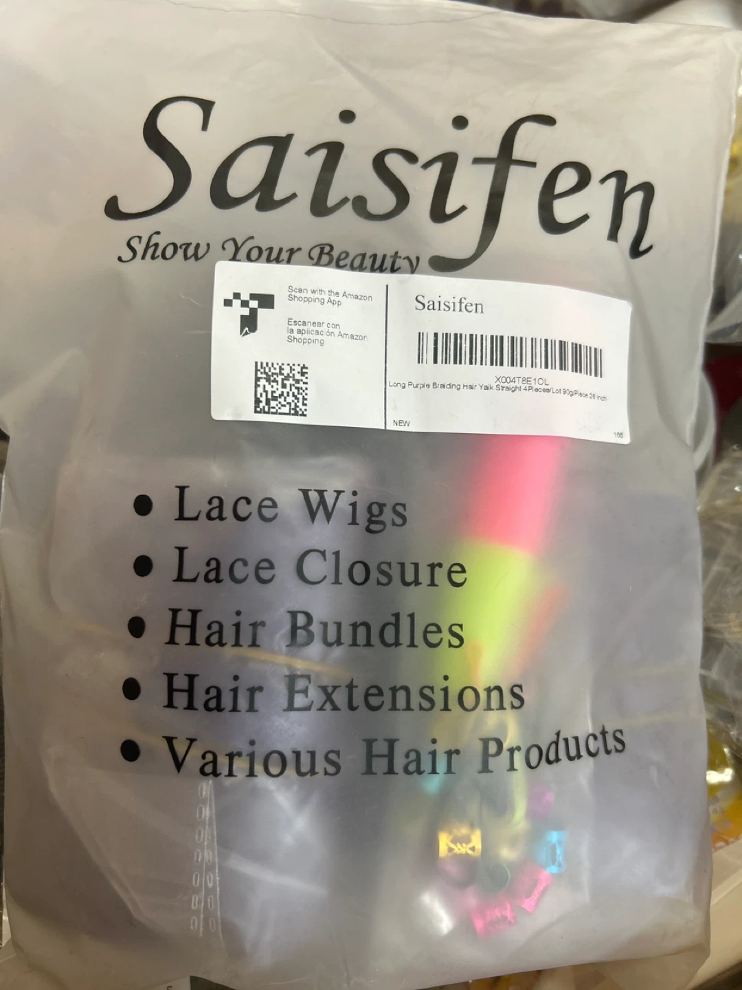 Saisifen Long Purple Braiding Hair Yak Straight 28 inch NEW