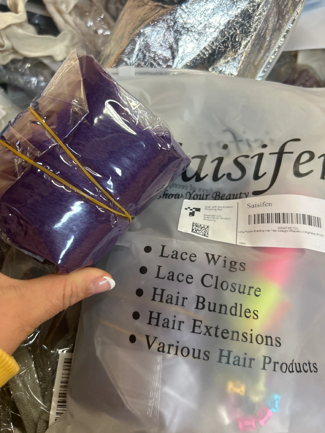 Saisifen Long Purple Braiding Hair Yak Straight 28 inch NEW - photo 2