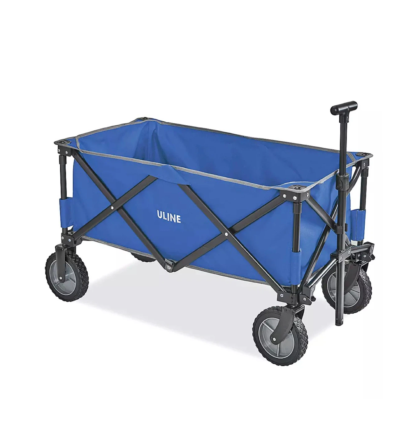 Uline Blue Collapsible Folding Wagon Cart