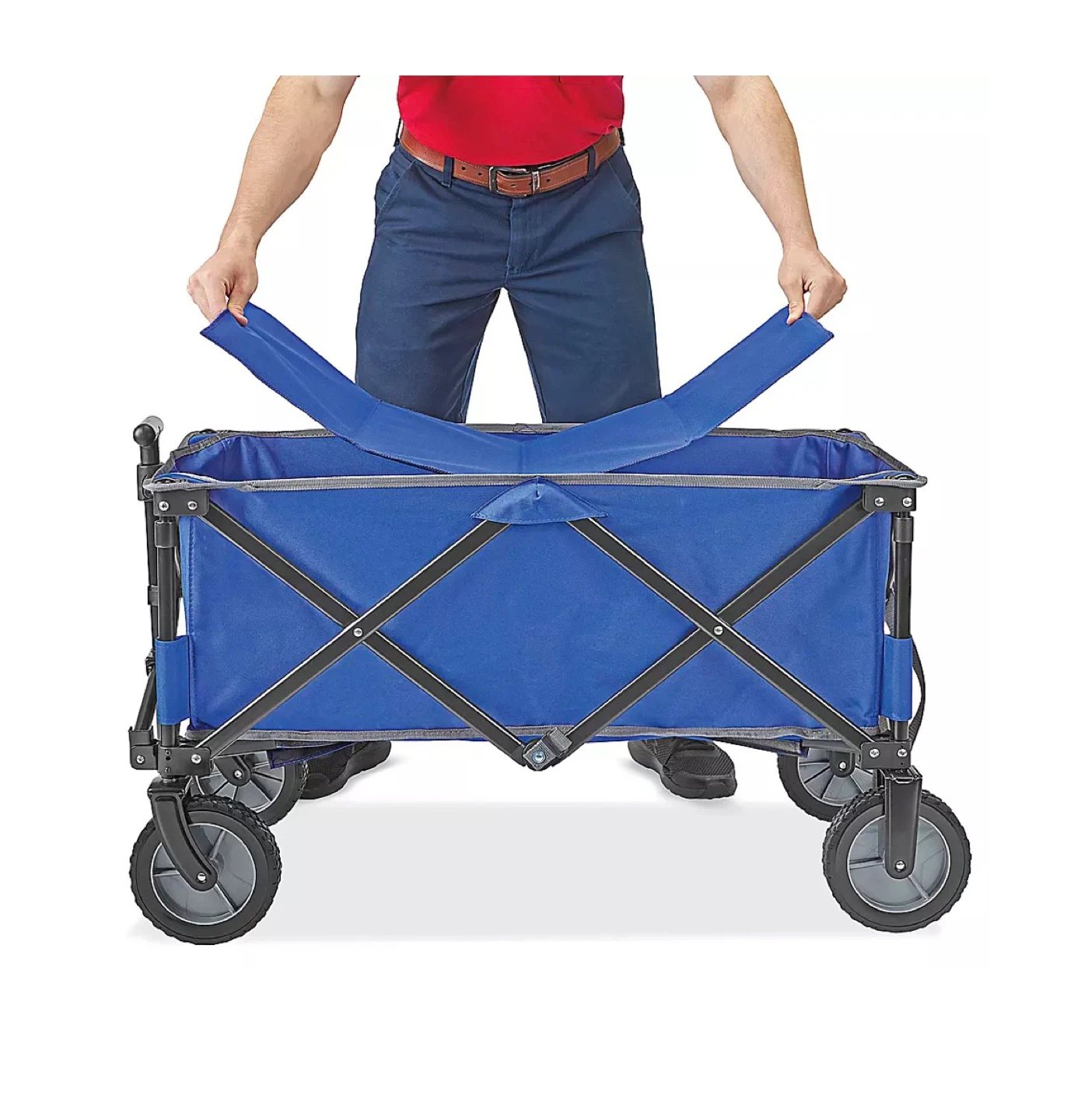 Uline Blue Collapsible Folding Wagon Cart - photo 2