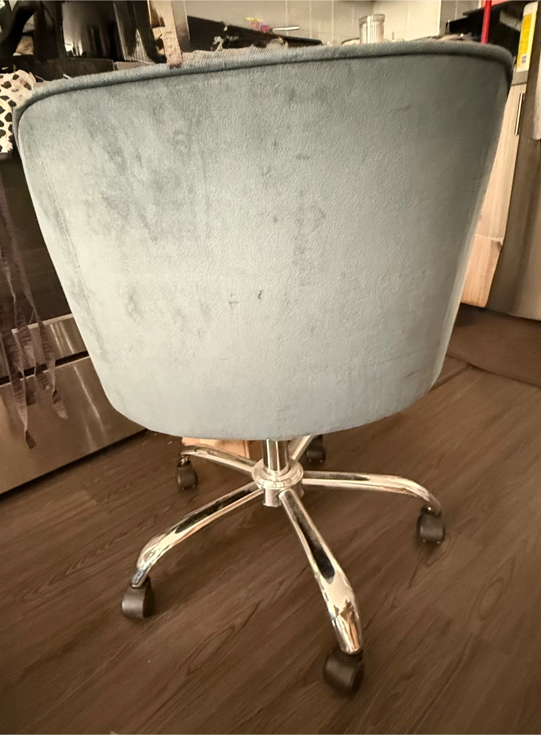 Blue Velvet Office Chair - photo 2